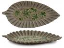 CENTRO MESA CERAMICA HOJA COSTILLA 41x19cm�