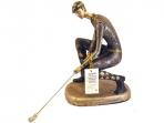 GOLFISTA RESINA BRONCE MIDIENDO 25cm     
 FIGURA DE RESINA Y METAL                                                                                                                                                                                                                                       