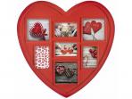 PORTAFOTOS MULTIPLE CORAZON PVC ROJO 30x29cm    