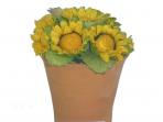 MACETA ARTIFICIAL FLOR GIRASOLES AMARILLO 9cm 
 Maceta de barro: H=6,5cm D1=6,5cm D2=3,5cm
