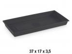PLATO PLASTICO MACETA LIMA RECTANGULAR NEGRO 37cm       