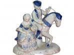 FIGURA CABALLO  CON SE�ORA PORCELANA 22x20x12 