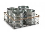 MACETERO METAL 4 LATAS SILVER 20x20x6cm  5#2