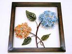 CUADRO METAL 33x33 DECORADO FLORES*         