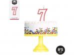 VELA N�7 CUMPLEA�OS BLANCO ROJA 8,5cm           