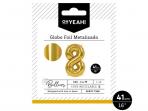 GLOBO POLIAMIDA METALIZADO COLOR ORO N�8 41cm       