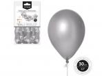 GLOBO METALIZADO COLOR PLATA 30cm LATEX 10 Unidades           