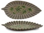CENTRO MESA CERAMICA HOJA COSTILLA 41x19cm