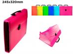 MALETIN ARCHIVADOR DIN A4  FUELLES 32x24,5x4cm FLUORESCENTE  SURTIDO A ELEGIR 1  