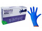GUANTES SANYC NITRILO SENSITIVE SIN POLVO 100 Unidades TALLA XS AZUL {