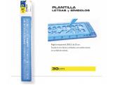 REGLA 30cm CRISTAL DOBLE  CON LETRAS Y SIMBOLOS   