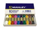 CERAS MANLEY 10 COLORES 6cm{        =000330=