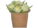 MACETA ARTIFICIAL FLOR ROSITAS BLANCO 9cm(6)*10#*$