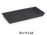 PLATO PLASTICO MACETA LIMA RECTANGULAR NEGRO 37cm       