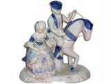 FIGURA CABALLO  CON SE�ORA PORCELANA 22x20x12*10#* 
