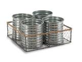 MACETERO METAL 4 LATAS SILVER 20x20x6cm{  5#2