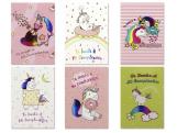 TARJETA INVITACION UNICORNIO 3 Unidades  CON SOBRES  SURTIDO A ELEGIR 1  