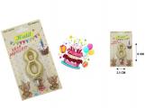 VELA N8 CUMPLEAOS 8cm ORO(12){        