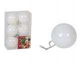 BOLA NAVIDAD BRILLO BLANCO CAJA 6 Unidades 4cm 