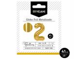 GLOBO POLIAMIDA METALIZADO COLOR ORO N�2 41cm       