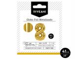 GLOBO POLIAMIDA METALIZADO COLOR ORO N�8 41cm       