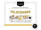 GLOBO GUIRNALDA FELICIDADES 41cm COLOR ORO    