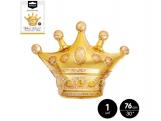 GLOBO POLIAMIDA CORONA COLOR ORO METALIZADO 76cm