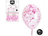 GLOBO LATEX CON CONFETI PAPEL ROSA PASTEL 30cm