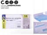 SOBRE 115x225mm AMERICANO VENTANA BLANCO 15 Unidades   