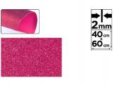 GOMA EVA CON PURPURINA 40x60cm ROSA FUCSIA(12)