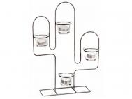 PORTA VELAS CACTUS METAL NEGRO 37cm             