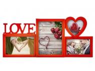PORTAFOTOS MULTIPLE LOVE PVC ROJO 19,5x44cm  