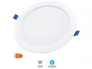 PLAFON EMPOTRABLE LED 18 Vatios 6500K DIAMETRO 22cm REDONDO 