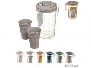 JARRA PLASTICO ITALIANA  CON 2 VASOS  SURTIDO A ELEGIR 1     