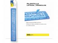 REGLA 30cm CRISTAL DOBLE  CON LETRAS Y SIMBOLOS   