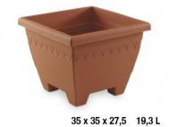 MACETA PLASTICO LIMA CUADRADA 35cm         