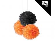 POM POM REDONDO NARANJA Y NEGRO  SURTIDO A ELEGIR 1