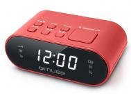 RADIO RELOJ MUSE FM 20 SINTONIAS ROJO   