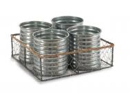 MACETERO METAL 4 LATAS SILVER 20x20x6cm  5#2