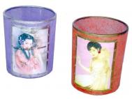VASO PORTA VELAS CRISTAL 7x8cm  SURTIDO A ELEGIR 1        