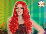 PELUCA LARGA FANTASIA ONDULADA ROJA 48cm 