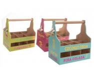 BOTELLERO MADERA ASA 6 DEPARTAMENTOS 28,5x26x17cm  SURTIDO A ELEGIR 1  