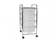 CARRO MULTIFUNCION ACERO 4 CAJONES BLANCOS 76x36x31cm 
 Altura sin ruedas: 71,5cm