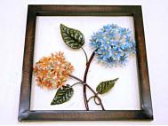 CUADRO METAL 33x33 DECORADO FLORES*         