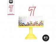 VELA N�7 CUMPLEA�OS BLANCO ROJA 8,5cm           