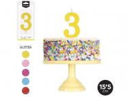 VELA GRANDE N�3 GLITTER  SURTIDO A ELEGIR 1              