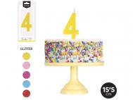 VELA GRANDE N�4 GLITTER  SURTIDO A ELEGIR 1              