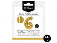 GLOBO POLIAMIDA METALIZADO COLOR ORO N�6 41cm       