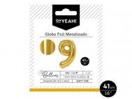 GLOBO POLIAMIDA METALIZADO COLOR ORO N�9 41cm       