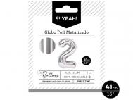 GLOBO POLIAMIDA METALIZADO PLATA N�2 41cm     